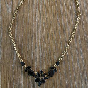 Anne Klein Black Gemstone Necklace